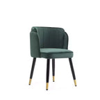 Sedia da pranzo in velluto Manhattan Comfort Zephyr verde cacciatore: imbottita, gambe in legno, nessun assemblaggio richiesto