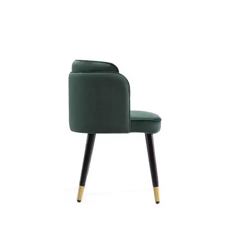 Sedia da pranzo in velluto Manhattan Comfort Zephyr verde cacciatore: imbottita, gambe in legno, nessun assemblaggio richiesto