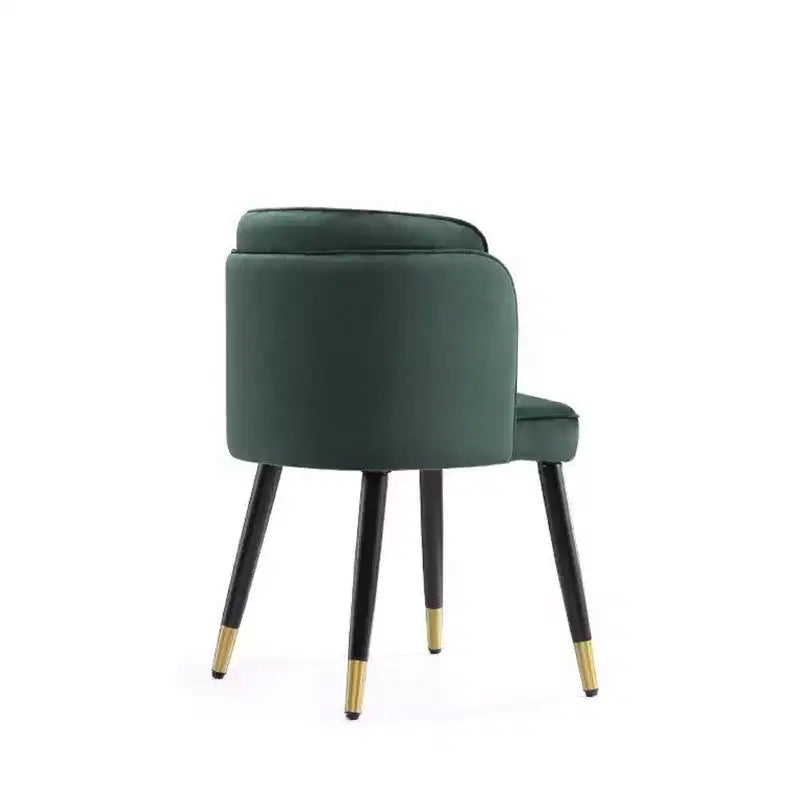 Sedia da pranzo in velluto Manhattan Comfort Zephyr verde cacciatore: imbottita, gambe in legno, nessun assemblaggio richiesto