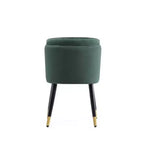Sedia da pranzo in velluto Manhattan Comfort Zephyr verde cacciatore: imbottita, gambe in legno, nessun assemblaggio richiesto