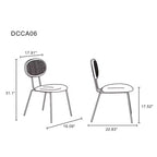 Set di 2 sedie da pranzo Jardin con seduta imbottita nero/grigio - Manhattan Comfort: Mid-Century, struttura in legno di frassino, nessun assemblaggio richiesto