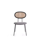 Set di 2 sedie da pranzo Jardin con seduta imbottita nero/grigio - Manhattan Comfort: Mid-Century, struttura in legno di frassino, nessun assemblaggio richiesto