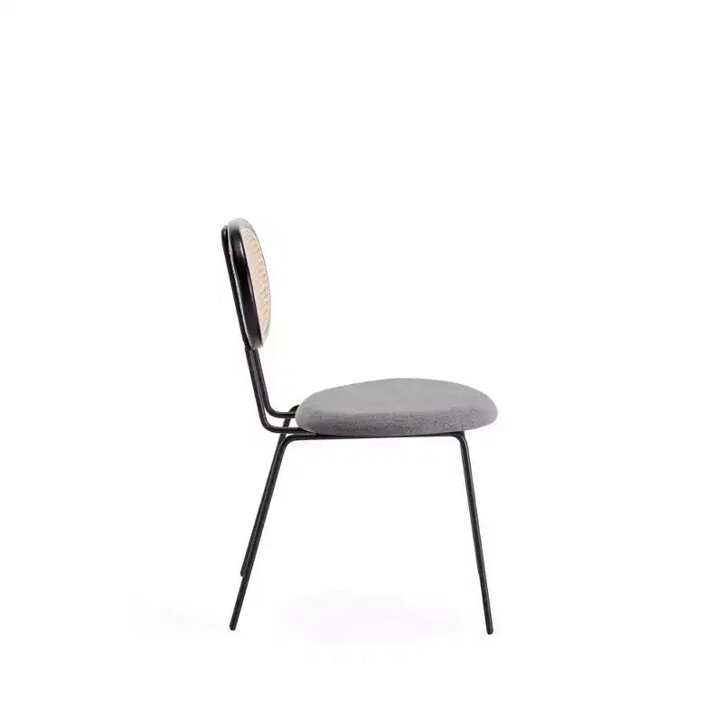 Set di 2 sedie da pranzo Jardin con seduta imbottita nero/grigio - Manhattan Comfort: Mid-Century, struttura in legno di frassino, nessun assemblaggio richiesto