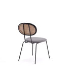 Set di 2 sedie da pranzo Jardin con seduta imbottita nero/grigio - Manhattan Comfort: Mid-Century, struttura in legno di frassino, nessun assemblaggio richiesto
