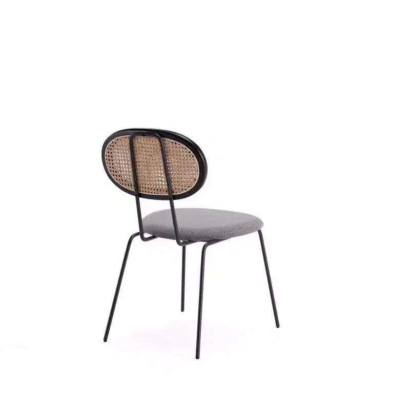 Set di 2 sedie da pranzo Jardin con seduta imbottita nero/grigio - Manhattan Comfort: Mid-Century, struttura in legno di frassino, nessun assemblaggio richiesto