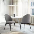 Set di 2 sedie da pranzo Sunny Swivel in tessuto e metallo grigie - Armen Living