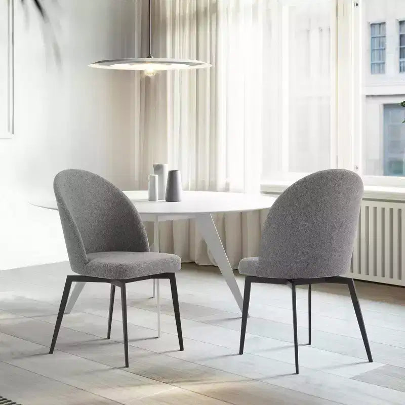 Set di 2 sedie da pranzo Sunny Swivel in tessuto e metallo grigie - Armen Living