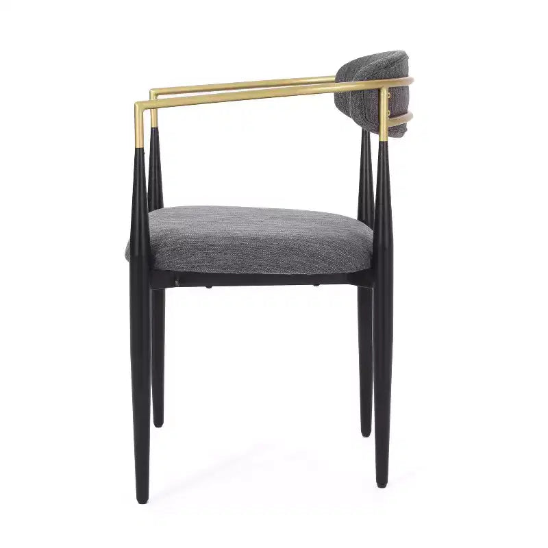 Christopher Knight Home Set di 2 sedie da pranzo Elmore in ferro imbottite Antracite/Nero/Oro