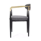 Christopher Knight Home Set di 2 sedie da pranzo Elmore in ferro imbottite Antracite/Nero/Oro