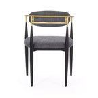 Christopher Knight Home Set di 2 sedie da pranzo Elmore in ferro imbottite Antracite/Nero/Oro