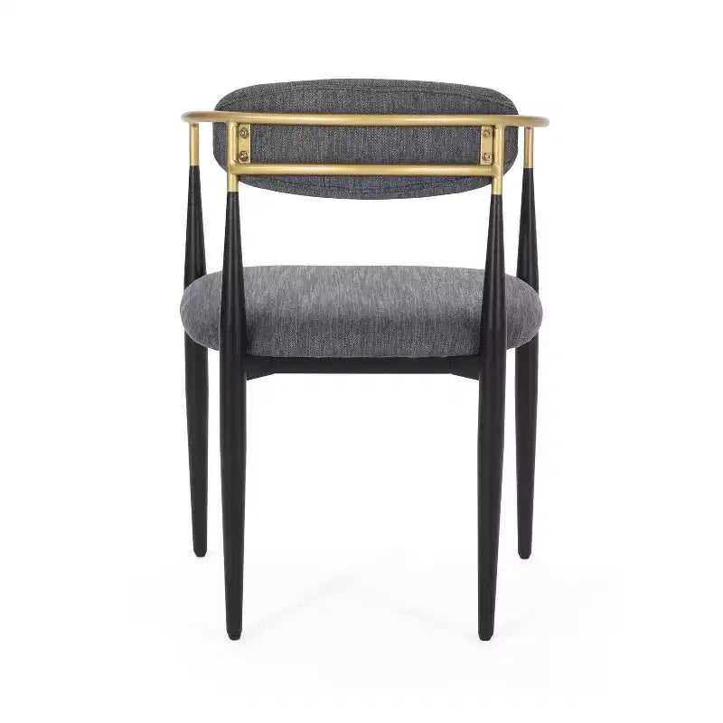 Christopher Knight Home Set di 2 sedie da pranzo Elmore in ferro imbottite Antracite/Nero/Oro