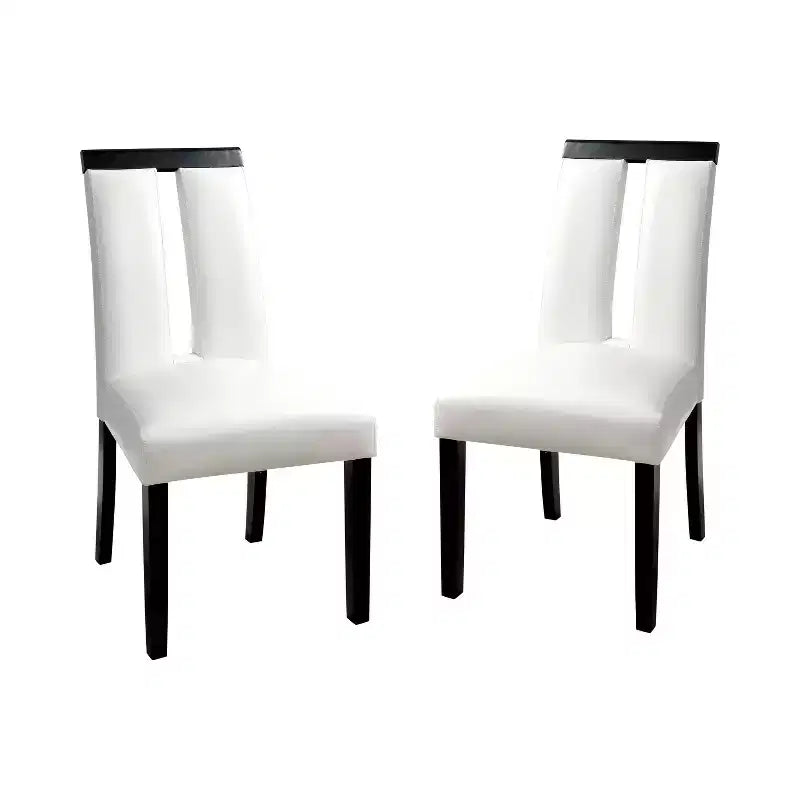 Set di 2 sedie Stevenson in similpelle bianca imbottite con schienale aperto: schienale alto, contemporaneo - HOMES: Inside + Out