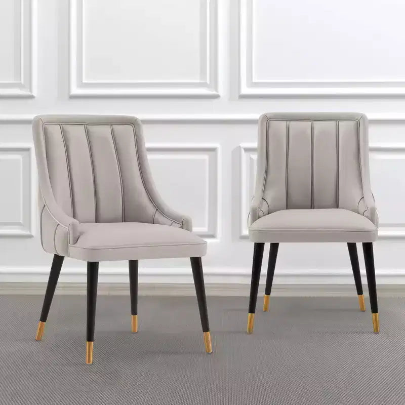 Set di 2 sedie da pranzo Eda moderne imbottite in velluto e similpelle grigie - Manhattan Comfort