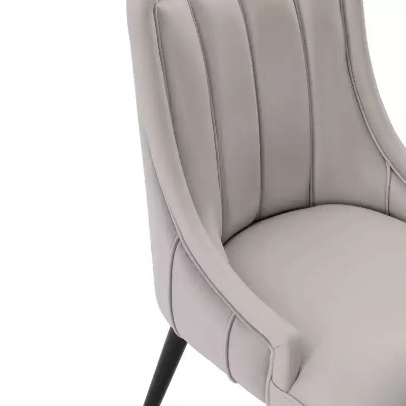 Set di 2 sedie da pranzo Eda moderne imbottite in velluto e similpelle grigie - Manhattan Comfort