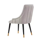 Set di 2 sedie da pranzo Eda moderne imbottite in velluto e similpelle grigie - Manhattan Comfort