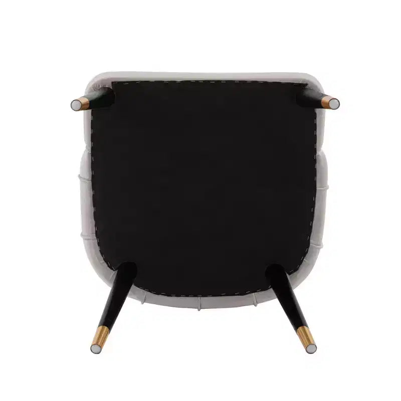 Set di 2 sedie da pranzo Eda moderne imbottite in velluto e similpelle grigie - Manhattan Comfort