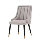 Set di 2 sedie da pranzo Eda moderne imbottite in velluto e similpelle grigie - Manhattan Comfort