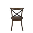 Set di 2 sedie da pranzo Kaelyn in rovere scuro/nero - Acme Furniture: Stile bistro francese, struttura in legno, design senza braccioli