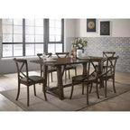 Set di 2 sedie da pranzo Kaelyn in rovere scuro/nero - Acme Furniture: Stile bistro francese, struttura in legno, design senza braccioli