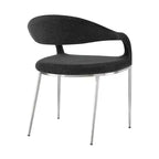 Set di 2 sedie da pranzo Armen Living Morgan rivestite in tessuto e acciaio inossidabile spazzolato, colore carbone