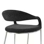 Set di 2 sedie da pranzo Armen Living Morgan rivestite in tessuto e acciaio inossidabile spazzolato, colore carbone