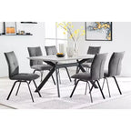 Set of 2 Rylee Fabric Finish Dining Chairs Charcoal Gray/Black - Armen Living