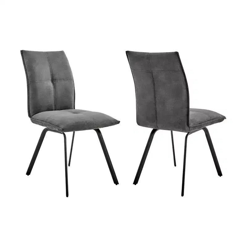 Set di 2 sedie da pranzo Rylee in tessuto grigio antracite/nero - Armen Living