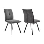 Set di 2 sedie da pranzo Rylee in tessuto grigio antracite/nero - Armen Living