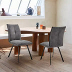 Set di 2 sedie da pranzo Rylee in tessuto grigio antracite/nero - Armen Living