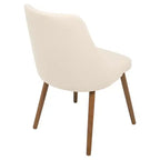 Sedia da pranzo moderna Giovanni Mid-Century Crema - Lumisource: Imbottita, Finitura noce, Similpelle