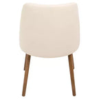 Sedia da pranzo moderna Giovanni Mid-Century Crema - Lumisource: Imbottita, Finitura noce, Similpelle
