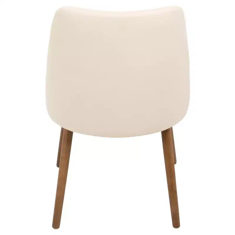 Sedia da pranzo moderna Giovanni Mid-Century Crema - Lumisource: Imbottita, Finitura noce, Similpelle