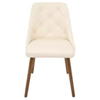 Sedia da pranzo moderna Giovanni Mid-Century Crema - Lumisource: Imbottita, Finitura noce, Similpelle