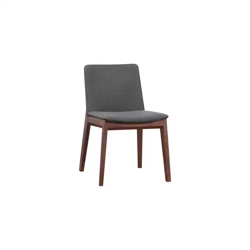 Set di 2 sedie da pranzo Aldo grigie - Alder Bay: noce massello, rivestimento in poliestere, nessun assemblaggio richiesto