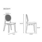 Set di 4 sedie da pranzo rotonde Versailles Nero/Naturale: Struttura in legno di frassino, nessun assemblaggio richiesto - Manhattan Comfort