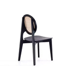 Set di 4 sedie da pranzo rotonde Versailles Nero/Naturale: Struttura in legno di frassino, nessun assemblaggio richiesto - Manhattan Comfort