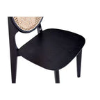 Set di 4 sedie da pranzo rotonde Versailles Nero/Naturale: Struttura in legno di frassino, nessun assemblaggio richiesto - Manhattan Comfort