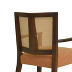 Christopher Knight Home Set di 2 sedie da pranzo imbottite Nolan in legno di caucciù con schienale in canna, caramello/noce