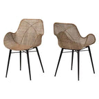 Sedia da pranzo in rattan e metallo ballerina bali & pari: Realizzata a mano, design bohémien