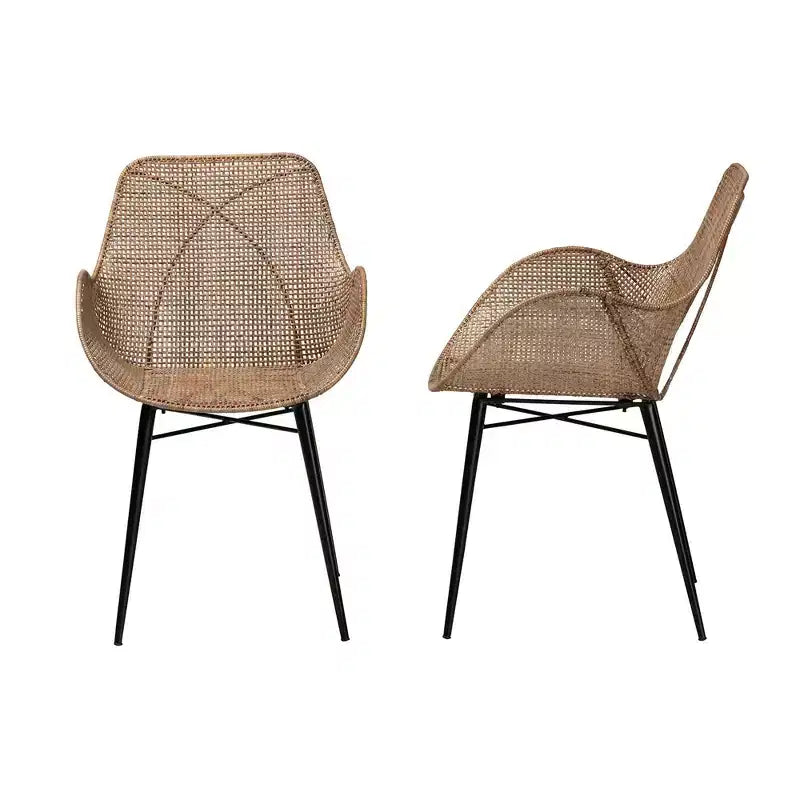 Sedia da pranzo in rattan e metallo ballerina bali & pari: Realizzata a mano, design bohémien