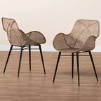 Sedia da pranzo in rattan e metallo ballerina bali & pari: Realizzata a mano, design bohémien