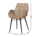 Sedia da pranzo in rattan e metallo ballerina bali & pari: Realizzata a mano, design bohémien