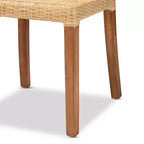 Set 2 sedie da pranzo Caspia in legno e rattan naturale/noce - bali & pari: Legno massello di mango, artigianato indonesiano