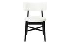 Set di 2 sedie da pranzo Christopher Knight Home Everly moderne in legno di gomma con rivestimento in misto lino beige/nero