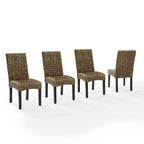 Set di 4 sedie da pranzo Edgewater in fibra di giacinto d'acqua/marrone scuro - Crosley