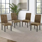 Set di 4 sedie da pranzo Edgewater in fibra di giacinto d'acqua/marrone scuro - Crosley