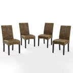 Set di 4 sedie da pranzo Edgewater in fibra di giacinto d'acqua/marrone scuro - Crosley