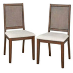 Set di 2 sedie da pranzo tradizionali Westbury in canna noce/crema di Buylateral: Struttura in legno di gomma, Rivestimento in lino
