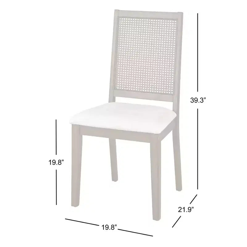 Set di 2 sedie da pranzo tradizionali Westbury in canna noce/crema di Buylateral: Struttura in legno di gomma, Rivestimento in lino