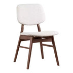 HOMES: Inside + Out Set di 2 sedie da pranzo in bouclé Aspen Grove in stile Mid-Century Modern Noce